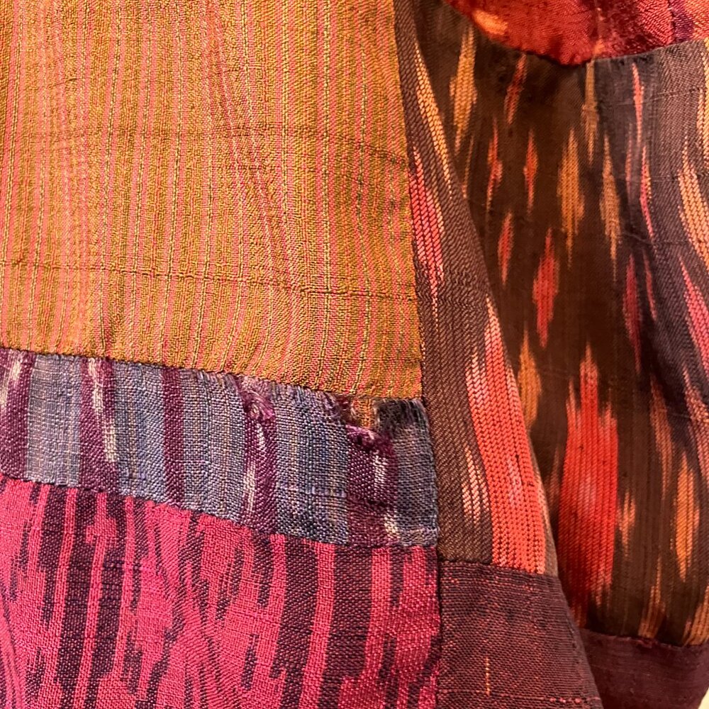 Unique Silk Upcycled Boho Patchwork Jacket - Mult… - image 6